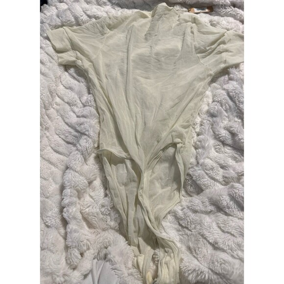 SKIMS Summer Mesh T-Shirt Bodysuit Bone Womens 2x - Picture 4 of 4